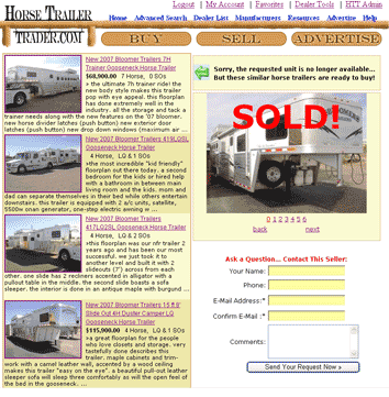 Horse Trailer Sold Feature
